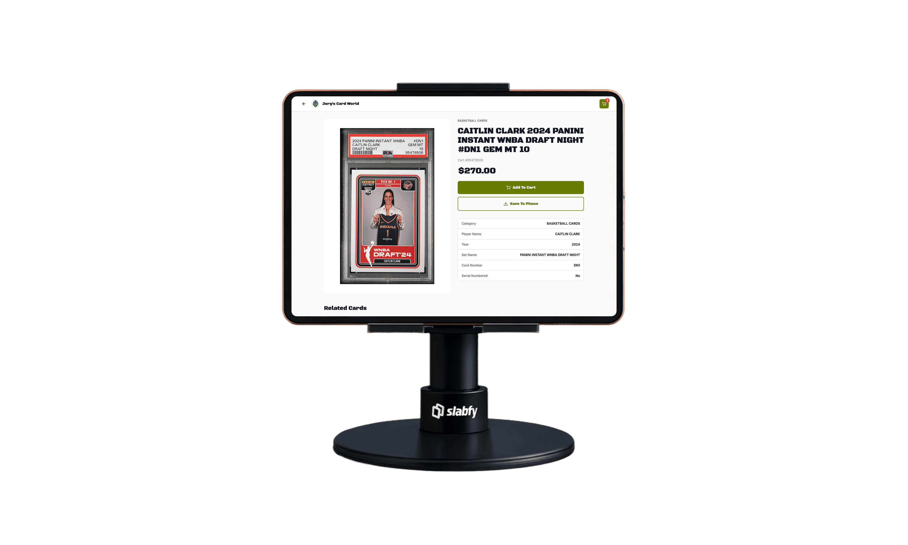 Slabfy card show P&L dashboard — real-time profit and loss tracking for sports card dealers