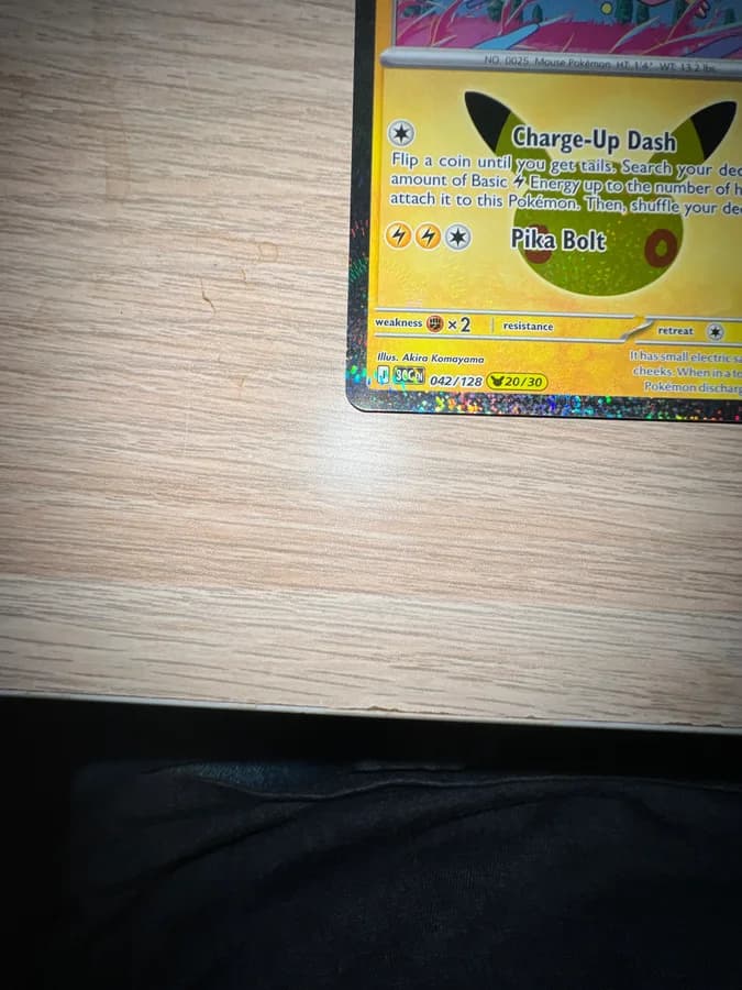 Pikachu: Front bottom-left corner