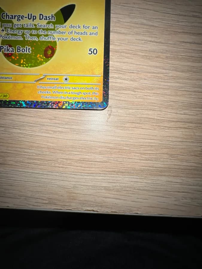 Pikachu: Front bottom-right corner